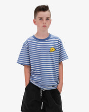 Load image into Gallery viewer, Blue Striped Smile Tee