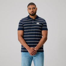 Load image into Gallery viewer, Yarn Dye Stripe Polo - Navy