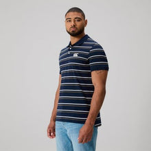 Load image into Gallery viewer, Yarn Dye Stripe Polo - Navy