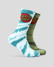 Load image into Gallery viewer, Classic Dot Tie Dye Sock 2pk - Blue /Green