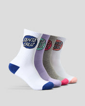 Load image into Gallery viewer, Other Dot Crew Sock 4pk - White/Lilac/Grey Marle