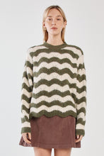 Load image into Gallery viewer, Nikkita Wavy Stripe Knit - Cream/Olive