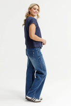 Load image into Gallery viewer, Jackie Tee - Navy Daisy Print