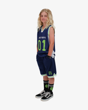 Load image into Gallery viewer, Navy/Wht BOB Slam Dunk Tank