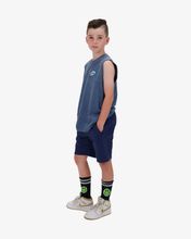 Load image into Gallery viewer, Blue Wash Smiley Tank