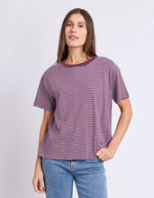 Load image into Gallery viewer, Hutch Stripe Tee - Plum