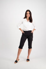 Load image into Gallery viewer, Poplin Pull On Cargo Pant - Black