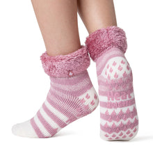 Load image into Gallery viewer, Ladies Stripe Aberfeldy Lounge Sock - Rose