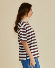 Load image into Gallery viewer, Relaxed Boxy Tee - Brown Stripe