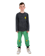 Load image into Gallery viewer, Black Wash Bones Skate LS Tee