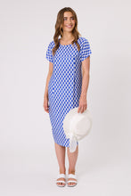 Load image into Gallery viewer, Ella Diamond Dress - Cobalt/White
