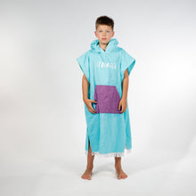 Load image into Gallery viewer, Stranger Poncho Towel - Turquoise Purple