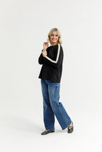 Load image into Gallery viewer, Long Sleeve Chris Tee - Black & Sand