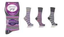 Load image into Gallery viewer, Gentle Grip 3pk Womens Socks - Penny Stripe
