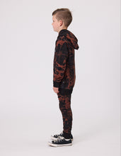 Load image into Gallery viewer, Black & Rust Tie Dye Pocket Hood