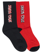 Load image into Gallery viewer, Screaming Wave Strip Crew Sock 2pk