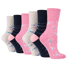 Load image into Gallery viewer, Gentle Grip 3pk Fun Feet Womens Socks - Seabed