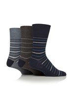 Load image into Gallery viewer, Gentle Grip 3pk Mens Sock - Pinstripe