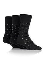 Load image into Gallery viewer, Gentle Grip 3pk Mens Socks - Black Wool Pattern