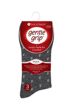 Load image into Gallery viewer, Gentle Grip 3pk Mens Socks - Black Wool Pattern