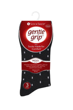 Load image into Gallery viewer, Gentle Grip 3pk Mens Socks - Black Wool Pattern