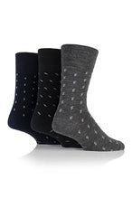 Load image into Gallery viewer, Gentle Grip 3pk Mens Socks - Black Wool Pattern