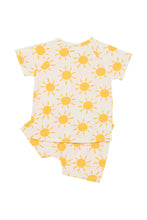 Load image into Gallery viewer, Tee/Short Sleep Set - Sunburst White