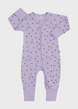 Load image into Gallery viewer, Poodlette Zip Wondersuit - Ditsy Dot Purple