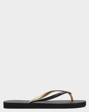 Load image into Gallery viewer, Script Wave Bloom Open Toe Jandal - Black/Gold