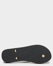 Load image into Gallery viewer, Script Wave Bloom Open Toe Jandal - Black/Gold