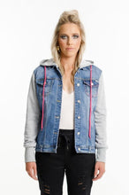 Load image into Gallery viewer, Hooded Denim Jacket - Blue