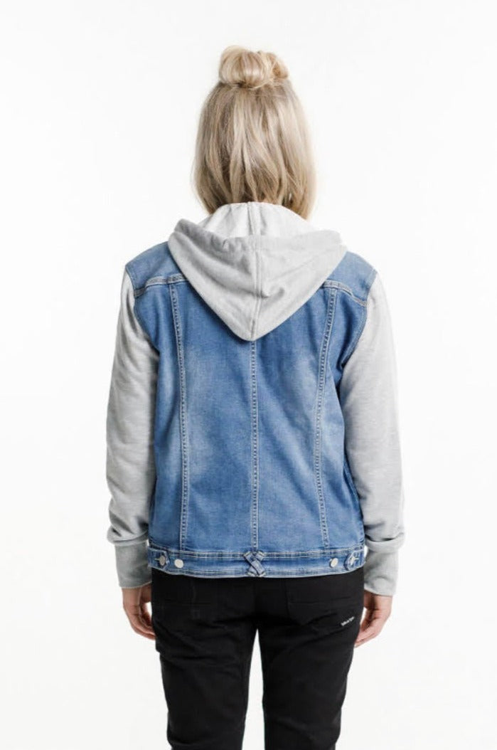 XLARGE×Lee OVERDYED DENIM HOODED JACKET Hooded Denim Jacket - Blue