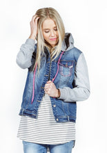 Load image into Gallery viewer, Hooded Denim Jacket - Blue