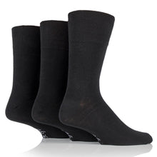 Load image into Gallery viewer, Gentle Grip 3pk Mens Socks - Plain Black