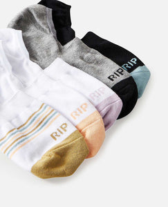 5 Pack Women's  Invisible Sock - Multicolour