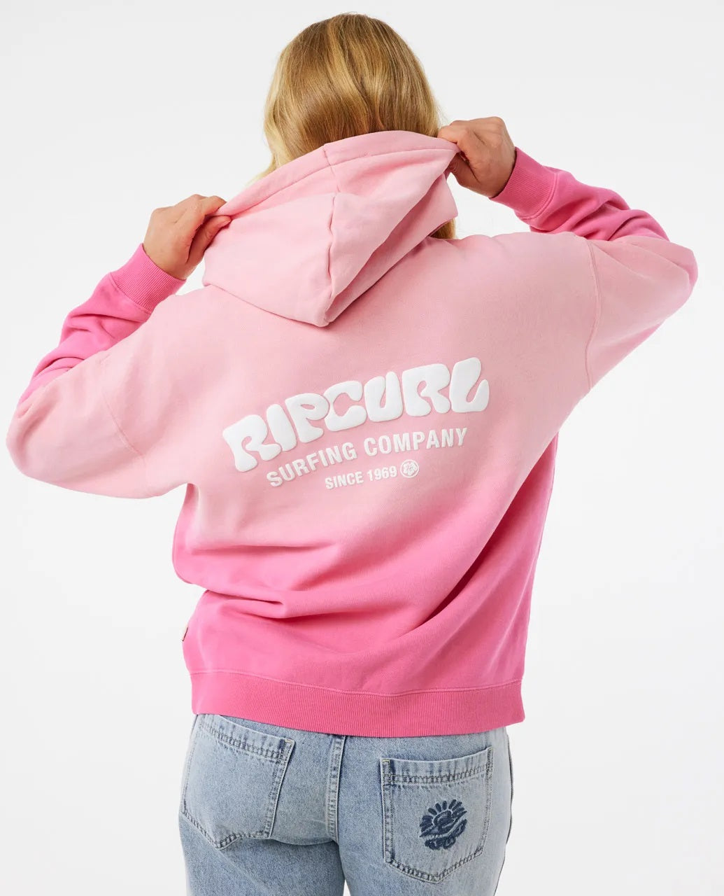 Surf Puff Ombre Heritage Hood - Pink