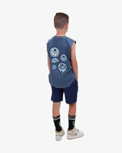 Load image into Gallery viewer, Blue Wash Smiley Tank
