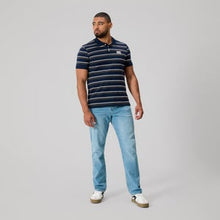 Load image into Gallery viewer, Yarn Dye Stripe Polo - Navy
