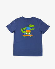 Load image into Gallery viewer, Blue Wash Croc Skater Tee
