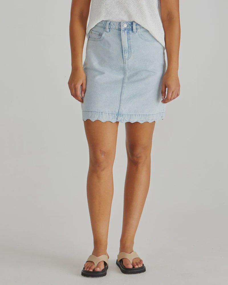 Vale Scalloped Denim Skirt
