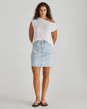 Load image into Gallery viewer, Vale Scalloped Denim Skirt

