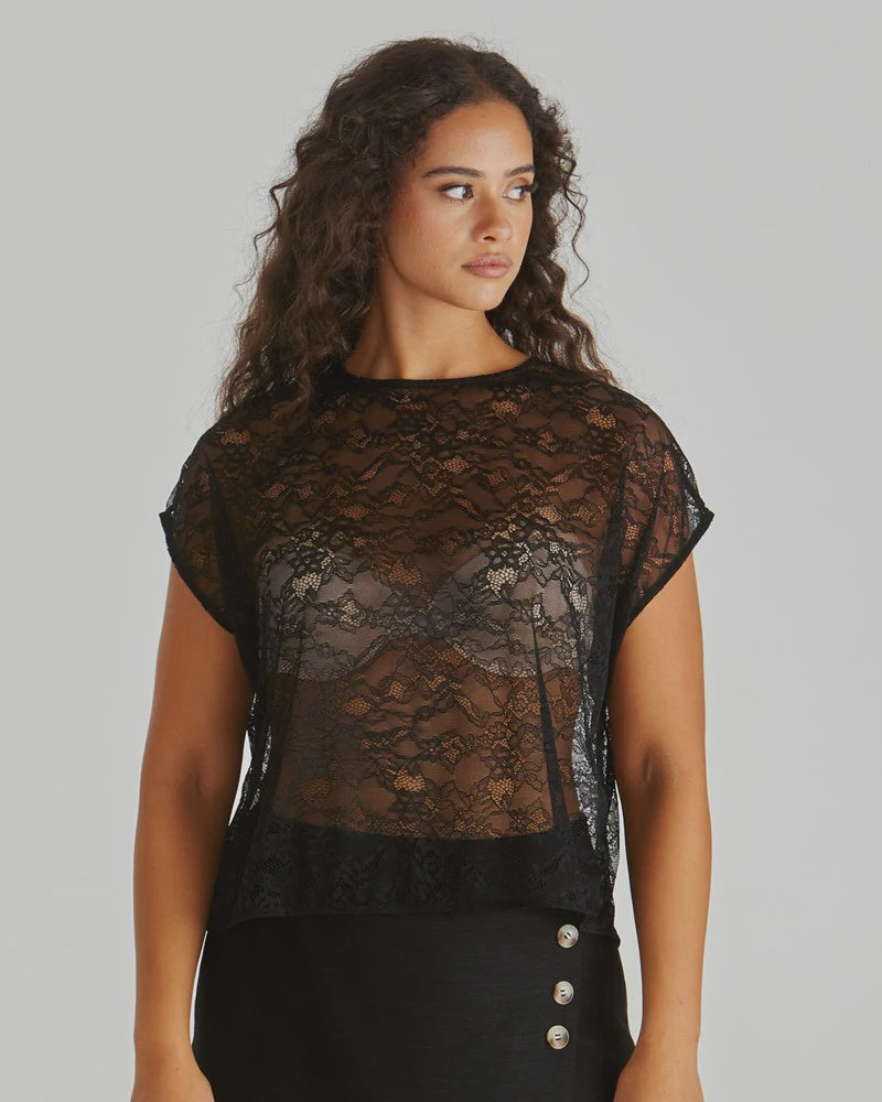 Liam Lace Button Back Tank