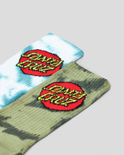 Load image into Gallery viewer, Classic Dot Tie Dye Sock 2pk - White /Light Green

