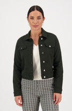 Load image into Gallery viewer, Knit Denim Button Up Jacket - Forest
