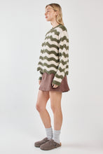 Load image into Gallery viewer, Nikkita Wavy Stripe Knit - Cream/Olive
