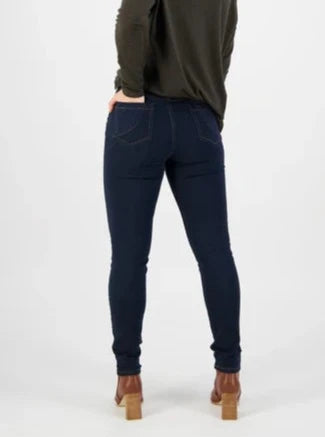 Basket Weave Skinny Jean - Indigo