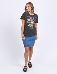 Flowers Tee - Washed Black