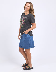 Flowers Tee - Washed Black