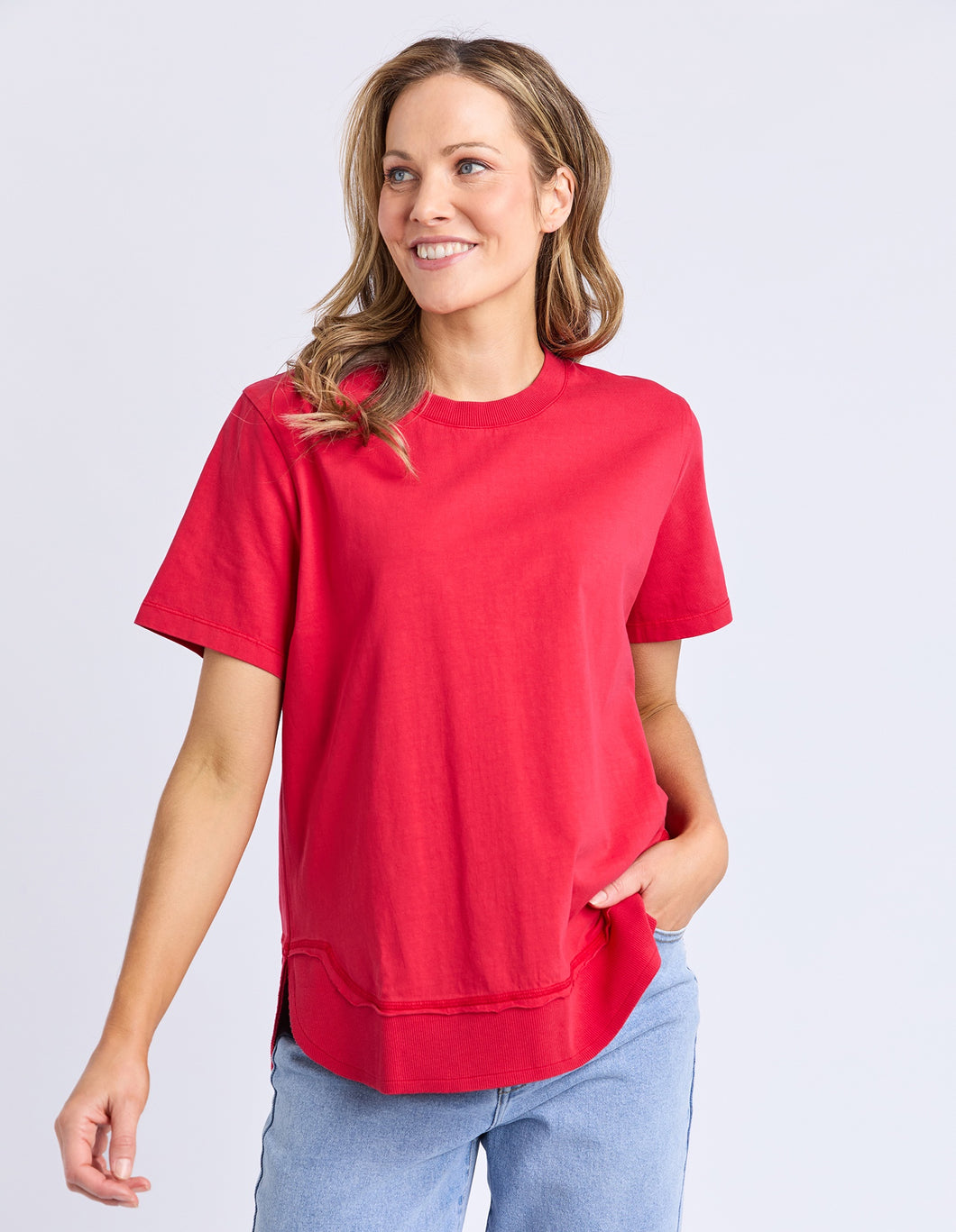 Farrah SS Tee - Crimson