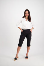 Load image into Gallery viewer, Poplin Pull On Cargo Pant - Black
